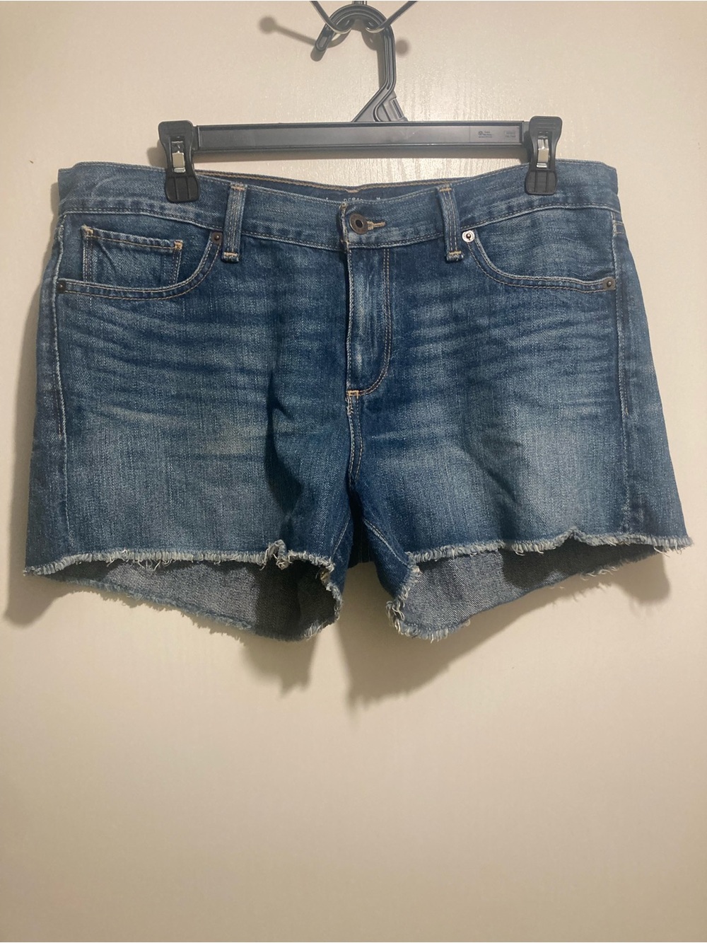 Lucky Brand Distressed Raw Hem Denim Shorts - Blue